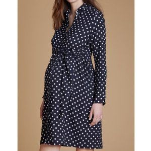 Isabella Oliver Elisha Polka Dot Maternity Dress Black White